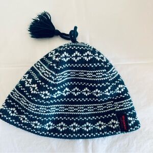 Kids Beanie  - Forest Green and White